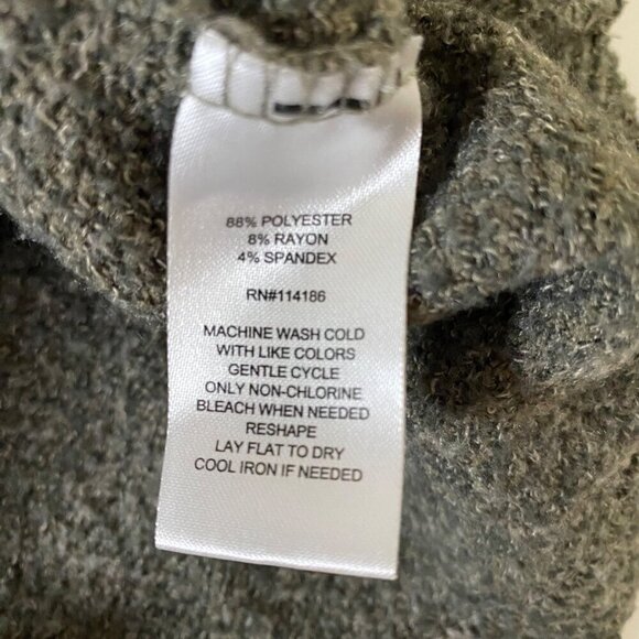 Retrelogy Herringbone‎ Turtleneck Pullover Sweater Cropped with Buttons Gray S/P - Picture 6 of 8